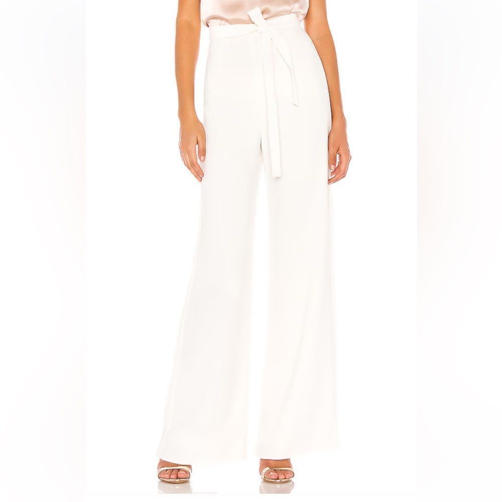Amanda Uprichard Ariya Pants Ivory
Cream Wide Leg Tie flowy Revolve M